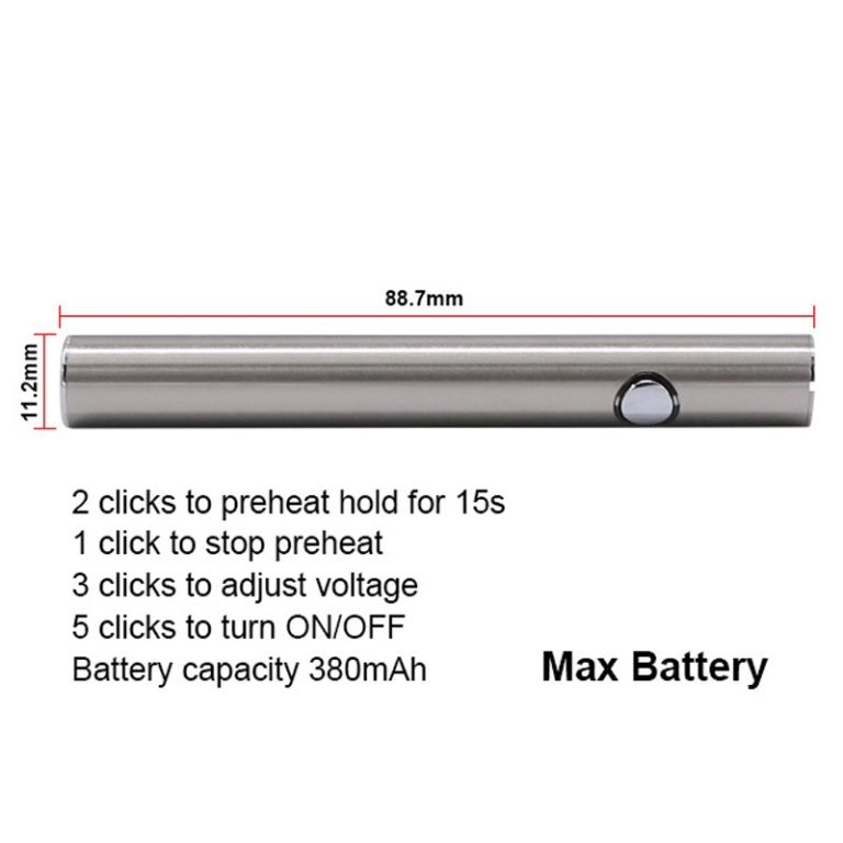 Itsuwa Amigo Max 380mAh VV Preheat Battery 2 7v 3 6v Pre Heat Variable