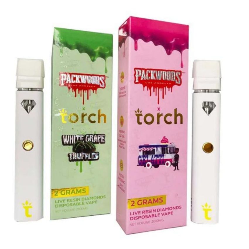 Packwoods X Torch Diamond Disposable Vape Empty 2.0ML Rechargeable CBD ...